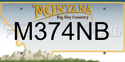 M374NB Montana License Plate