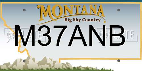 M37ANB Montana License Plate