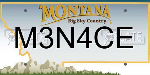 M3N4CE Montana License Plate
