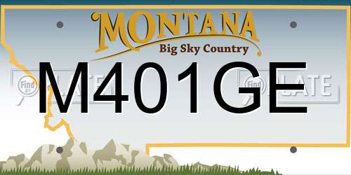 M401GE Montana License Plate