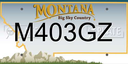 M403GZ Montana License Plate