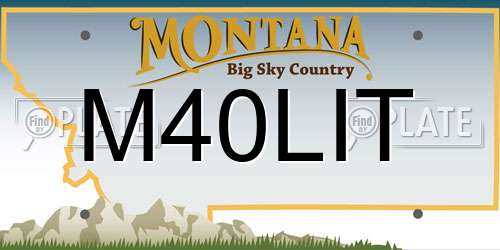 M40LIT Montana License Plate