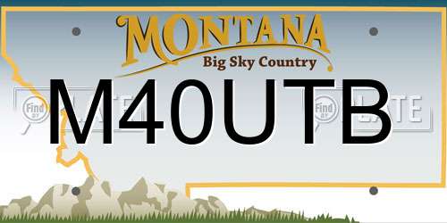 M40UTB Montana License Plate