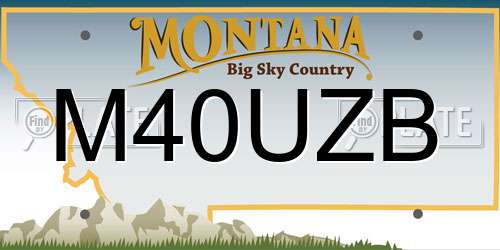 M40UZB Montana License Plate