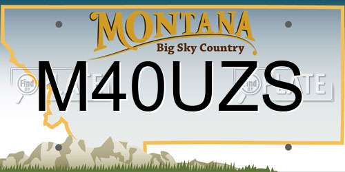 M40UZS Montana License Plate