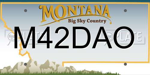 M42DAO Montana License Plate