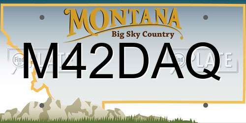 M42DAQ Montana License Plate