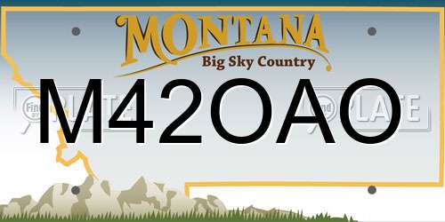 M42OAO Montana License Plate