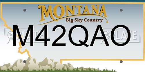 M42QAO Montana License Plate
