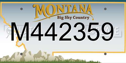 M442359 Montana License Plate