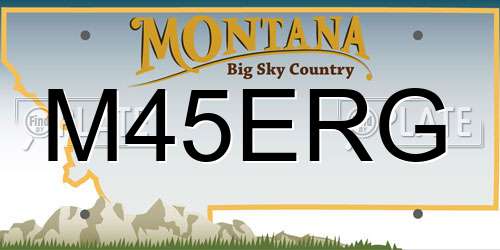 M45ERG Montana License Plate