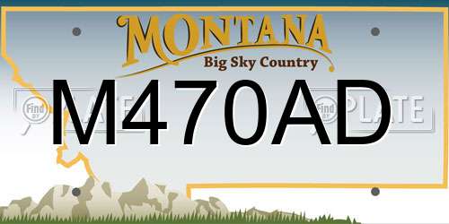 M470AD Montana License Plate