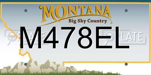 M478EL Montana License Plate