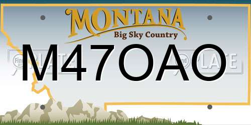M47OAO Montana License Plate