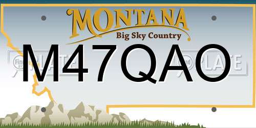 M47QAO Montana License Plate
