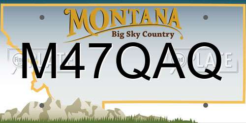 M47QAQ Montana License Plate
