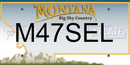 M47SEL Montana License Plate