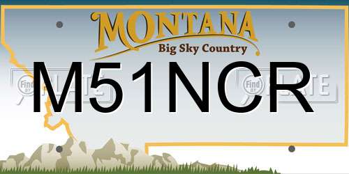 M51NCR Montana License Plate