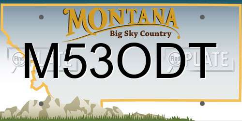 M53ODT Montana License Plate