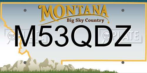 M53QDZ Montana License Plate