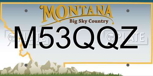M53QQZ Montana License Plate