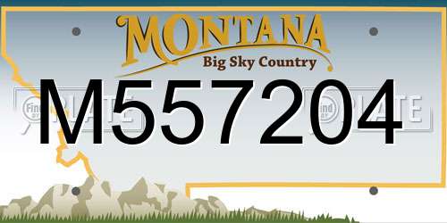 M557204 Montana License Plate