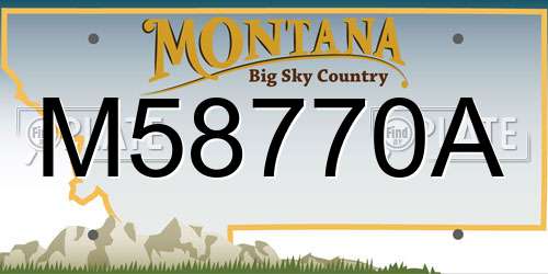 M58770A Montana License Plate