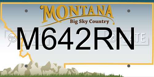M642RN Montana License Plate