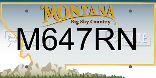 M647RN Montana License Plate