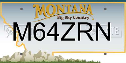 M64ZRN Montana License Plate