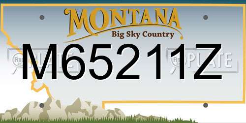 M65211Z Montana License Plate
