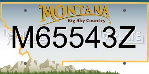 M65543Z Montana License Plate