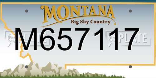 M657117 Montana License Plate