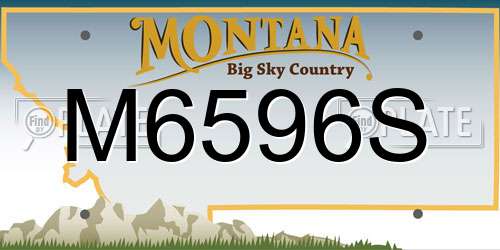 M6596S Montana License Plate