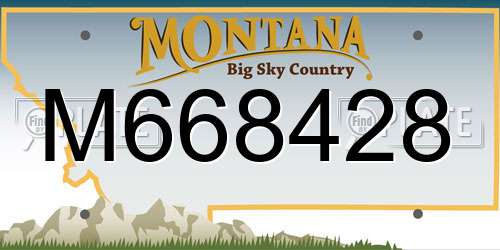 M668428 Montana License Plate