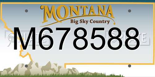 M678588 Montana License Plate