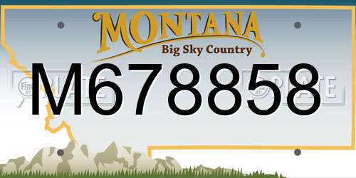 M678858 Montana License Plate
