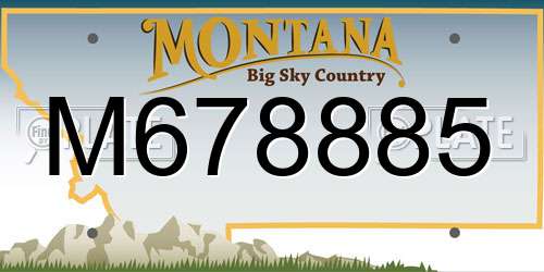 M678885 Montana License Plate