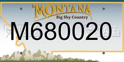 M680020 Montana License Plate