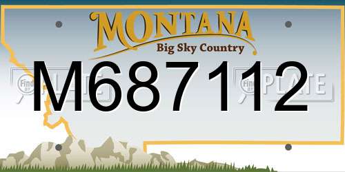 M687112 Montana License Plate
