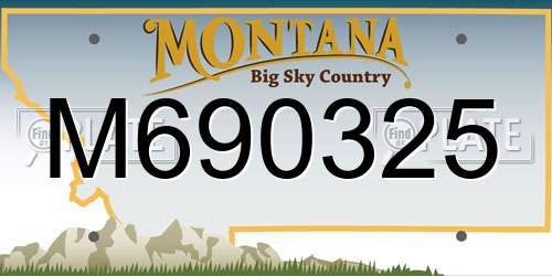 M690325 Montana License Plate