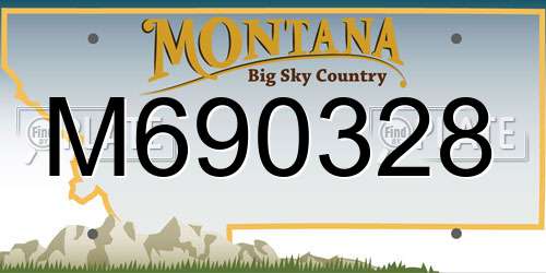 M690328 Montana License Plate