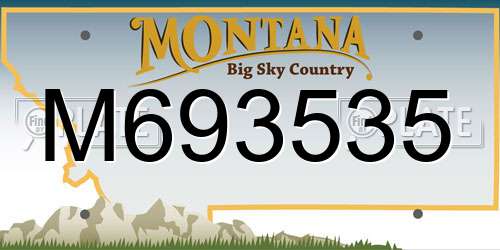 M693535 Montana License Plate