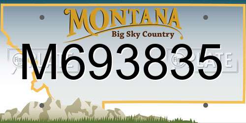 M693835 Montana License Plate