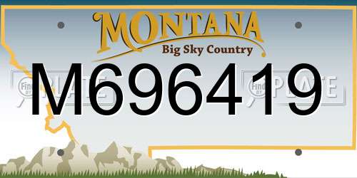 M696419 Montana License Plate
