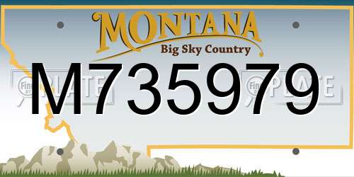 M735979 Montana License Plate