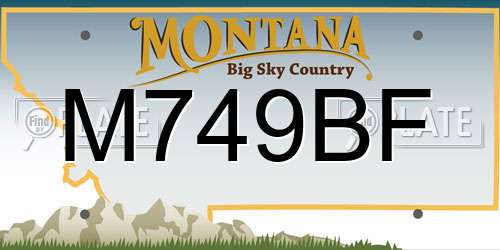 M749BF Montana License Plate