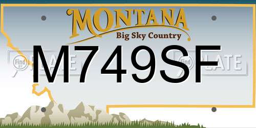 M749SF Montana License Plate