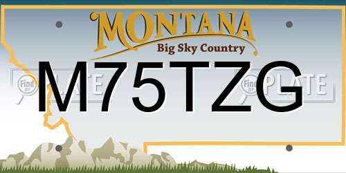M75TZG Montana License Plate