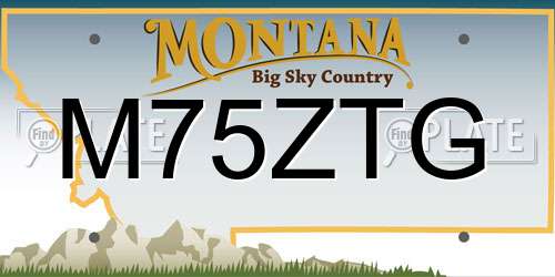 M75ZTG Montana License Plate